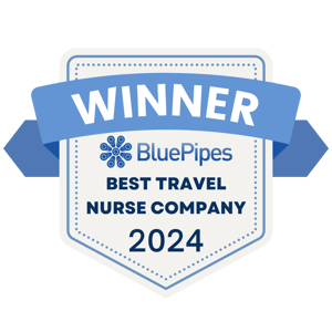 BluePipes 2024 Best Travel Nurse Company Badge